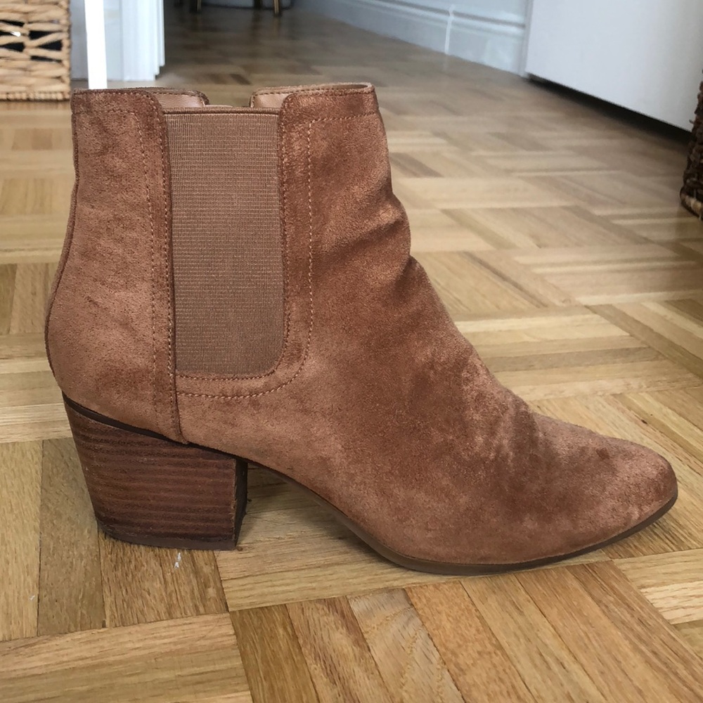 Aldo Camel Suede Chelsea Booties